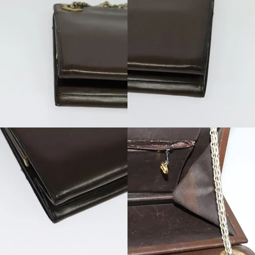 Chanel Chain Handbag Leather Brown Gold CC - Picture 6 of 7